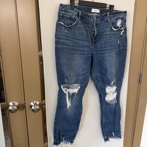 Abercrombie & Fitch Women's 33/16R Curve Love Distressed Skinny High Rise Jeans